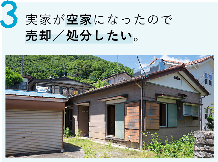 実家が空家になったので売却／処分したい。